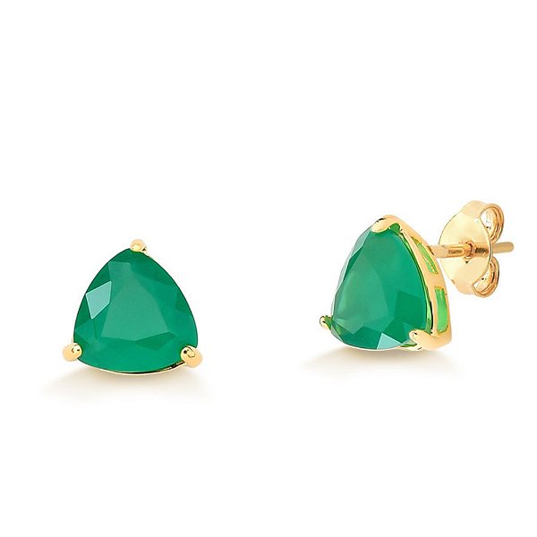 BRINCO VERDE JADE TRIANGULAR