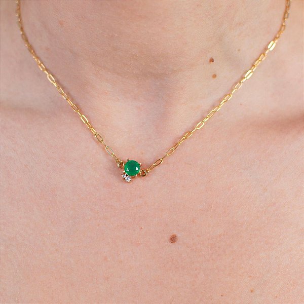 COLAR VERDE JADE REDONDO