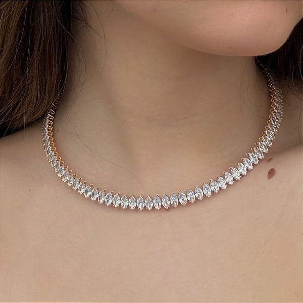 CHOCKER ARO EM BANHO DE OURO 18K EM NAVETES