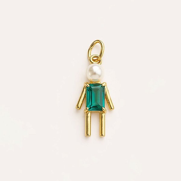 PINGENTE FILHO TURMALINA VERDE EM BANHO DE OURO 18K