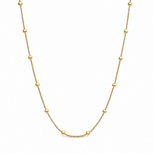 CORRENTE BOLINHA EM BANHO DE OURO 18K