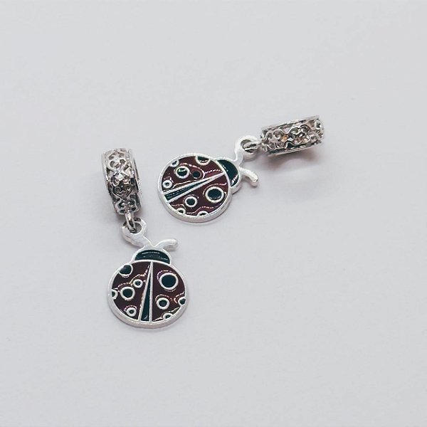 Berloque Joaninha Ródio Branco