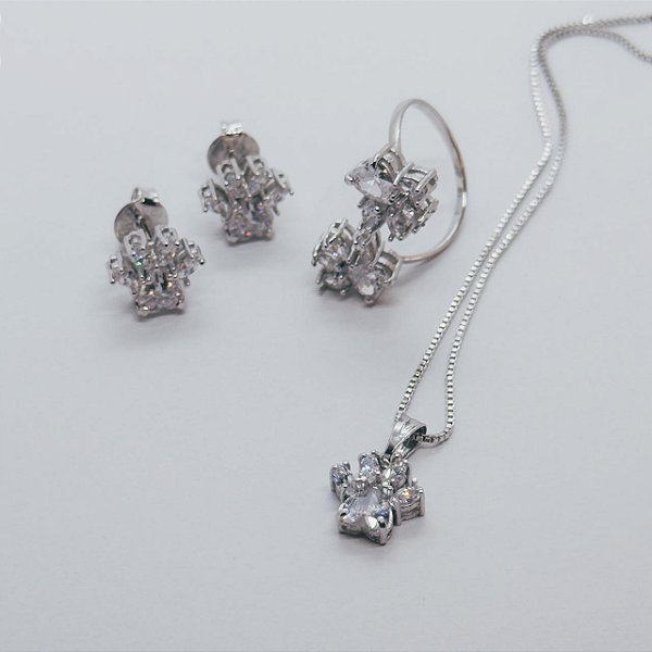 Colar Patinha Ródio Branco