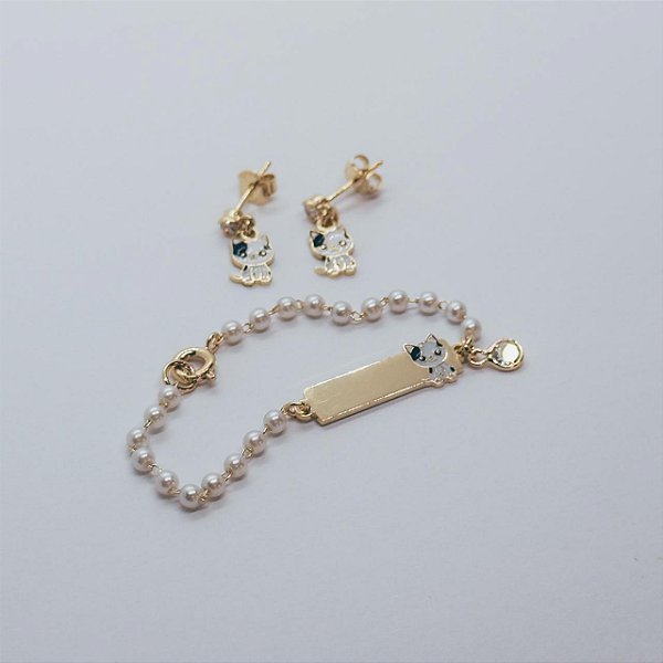 Brinco Gatinho Dourado