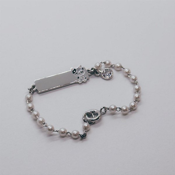 Pulseira Gatinho Ródio Branco