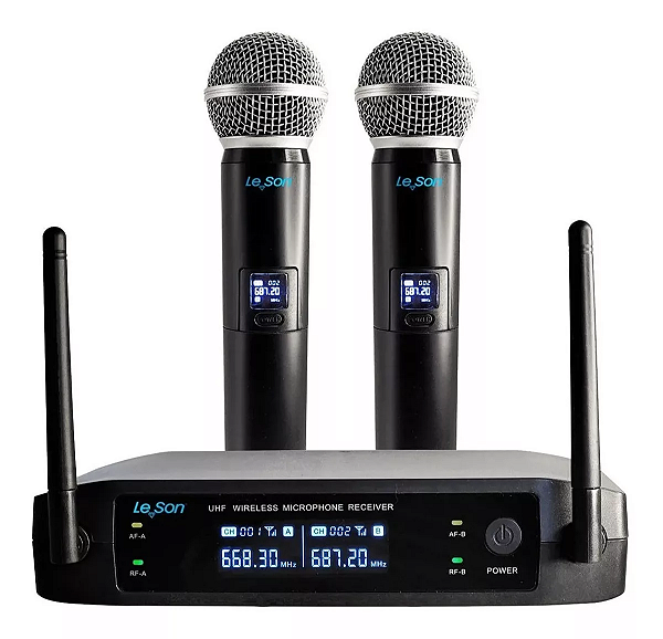 Microfones Sem Fio Leson Ls902 Digital Plus Duplo Cardioide