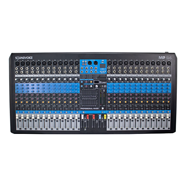 Mesa De Som Soundvoice Mp24 24 Canais 2 Aux Usb Bivolt Bluet