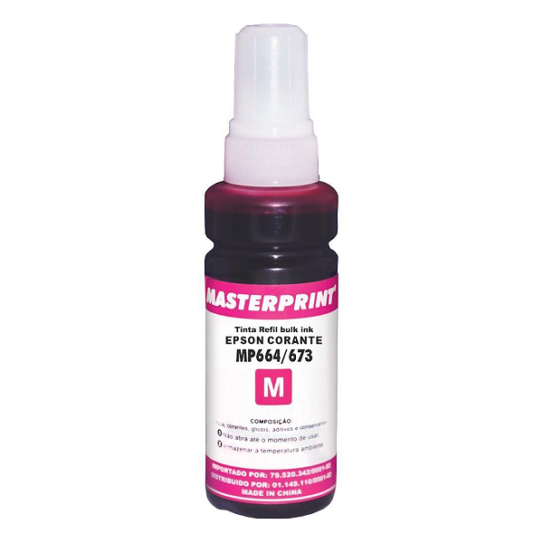 Refil De Tinta Epson 664 / 673 Compatível Masterprint 100ml Magenta
