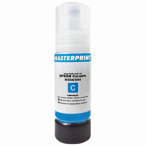 Refil De Tinta Epson 504 / 544 Compatível Masterprint 70ml Ciano