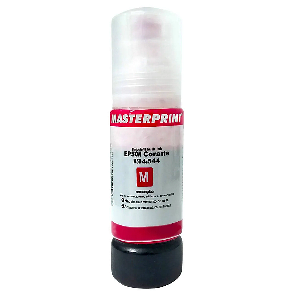 Refil De Tinta Epson 504 / 544 Compatível Masterprint 70ml Magenta