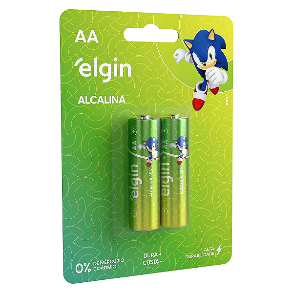 Pilha Alcalina AA Elgin- Blister com 2