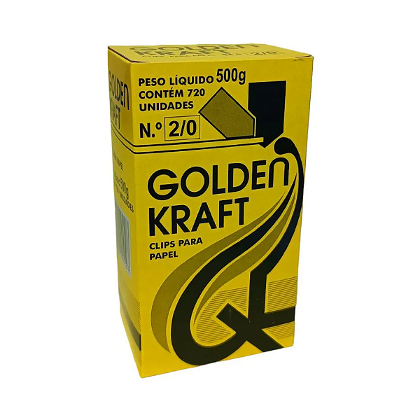 Clips 2/0 Galvanizado Golden Kraft CAIXA C/ 720 500G