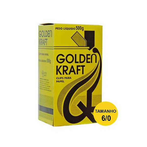 Clips 6/0 Galvanizado Golden Kraft CAIXA C/215 500G
