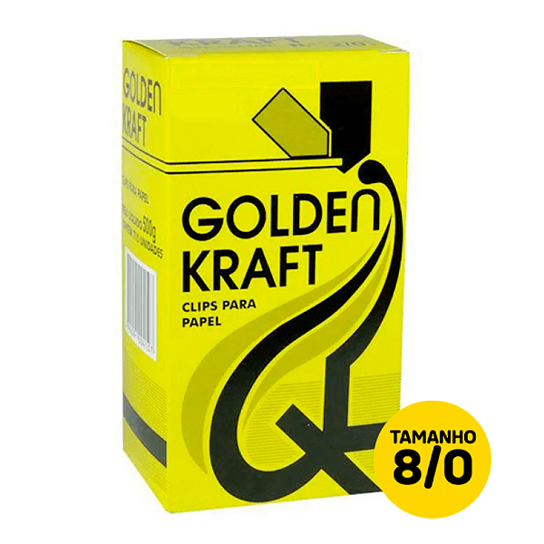 Clips 8/0 Galvanizado Golden Kraft CAIXA C/170 500G