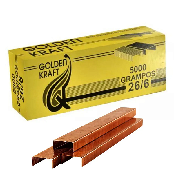 Grampo 26/6 Cobreado Golden Kraft Cx 5000 Und