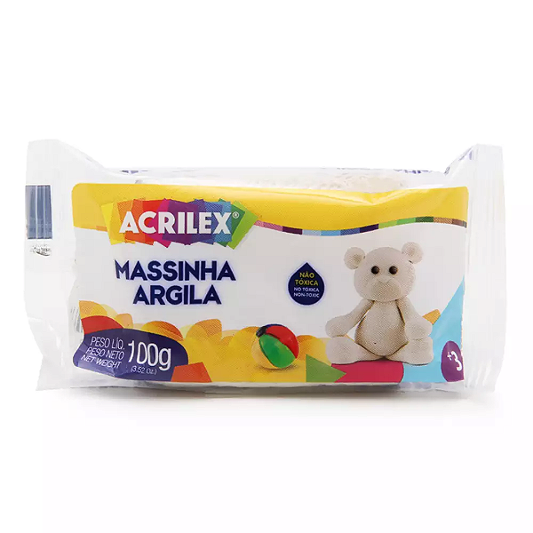 Massinha Argila 100g Natural - Acrilex