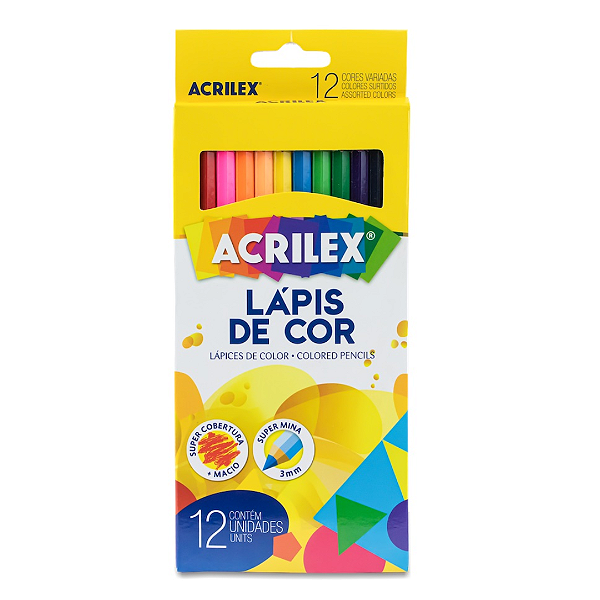 Lápis de Cor Acrilex 12 Cores