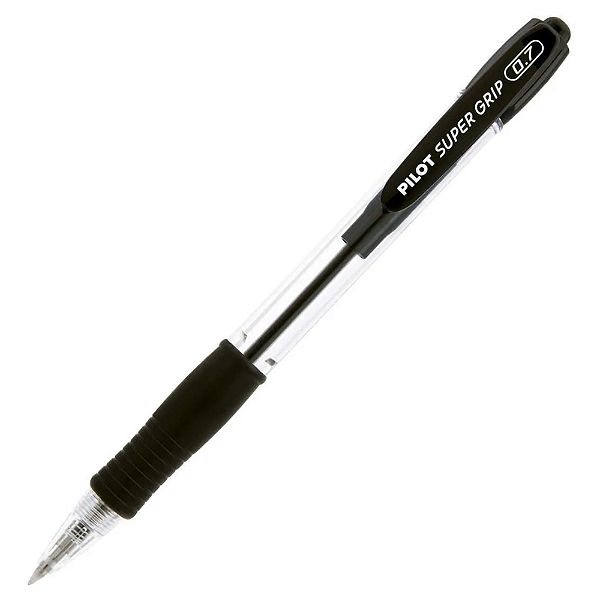 Caneta Esferográfica Retrátil BPSG-S Supergrip 0,7 mm Preta - Pilot