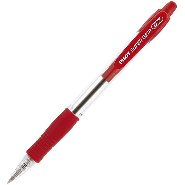 Caneta Esferográfica Retrátil BPSG-S Supergrip 0,7 mm vermelha - Pilot