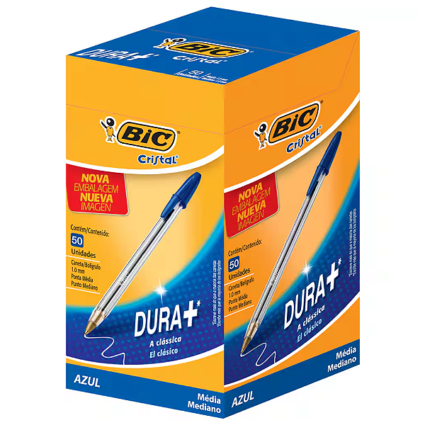Caneta Esferográfica BIC Cristal Azul 1.0mm Caixa com 50 Unidades