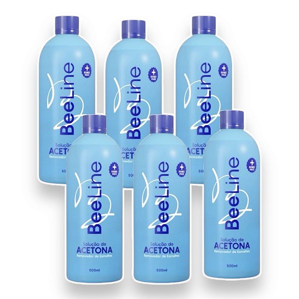 Kit Bee Line 6 Removedores de Esmalte Bee Line 500ml