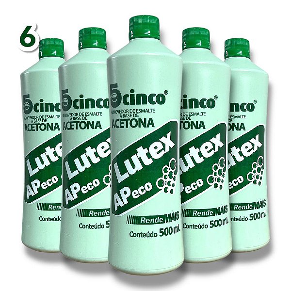 Kit 6 Lutex acetona Removedor 500ml removedor de esmalte