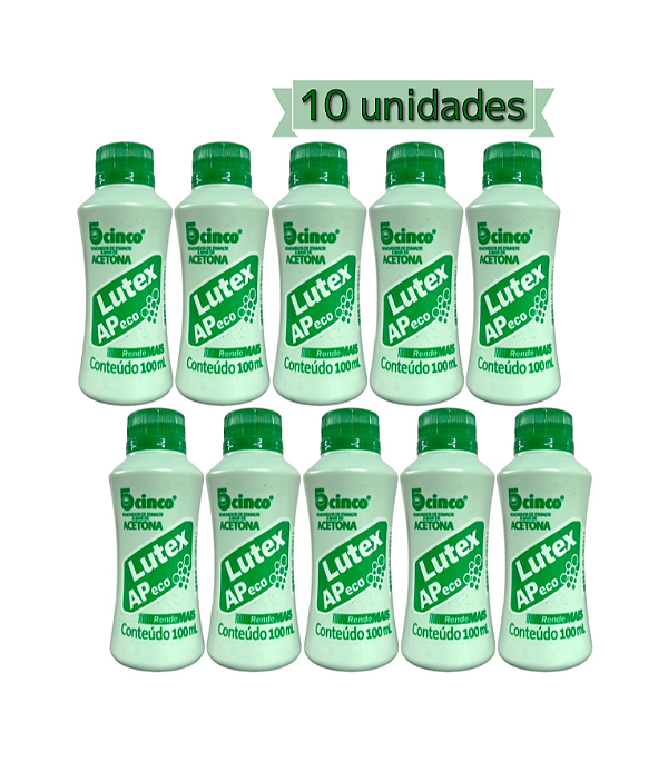Kit Lutex acetona Removedor 100ml removedor de esmalte 10 und