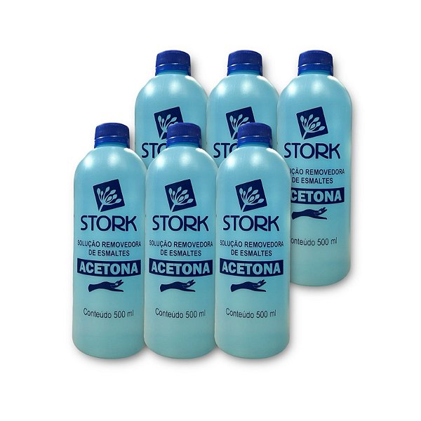 Kit 6 Removedores De Esmalte A Base De Acetona Stork 500ml