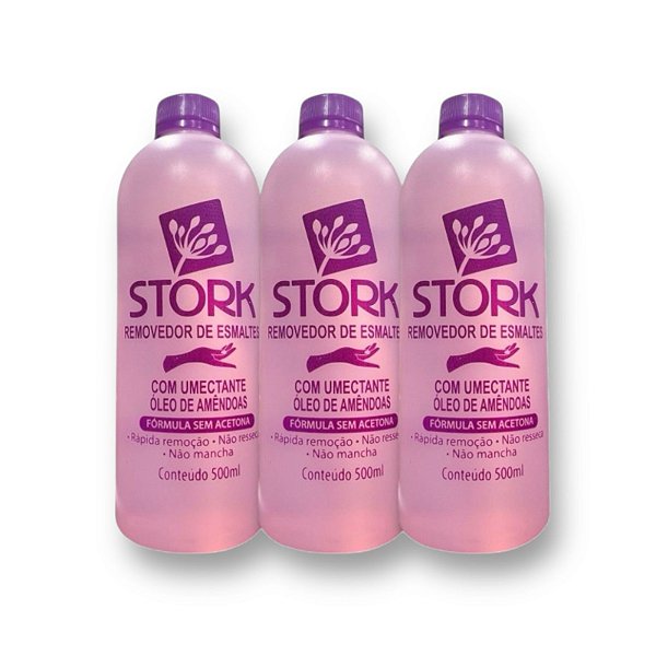 Kit Stork Removedor de Esmalte Sem Acetona 500ml 3 unidades