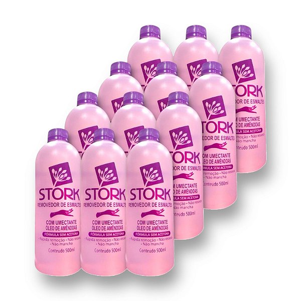 Kit 12 Stork Removedor de Esmalte Sem Acetona 500ml
