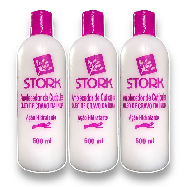 Kit Amolecedor de Cutículas Óleo Cravo da Índia Stork 500ml 3 unidades