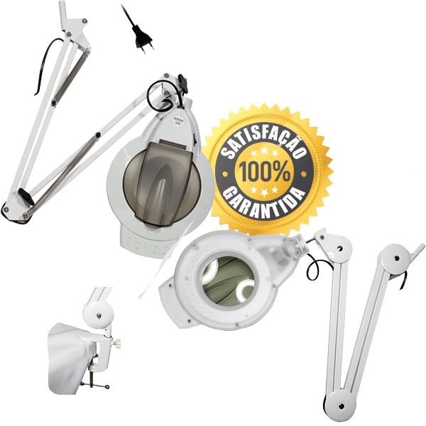 Luminária com lupa D&Z bivolt 120 Led Profissional Estetica 5x Articulada