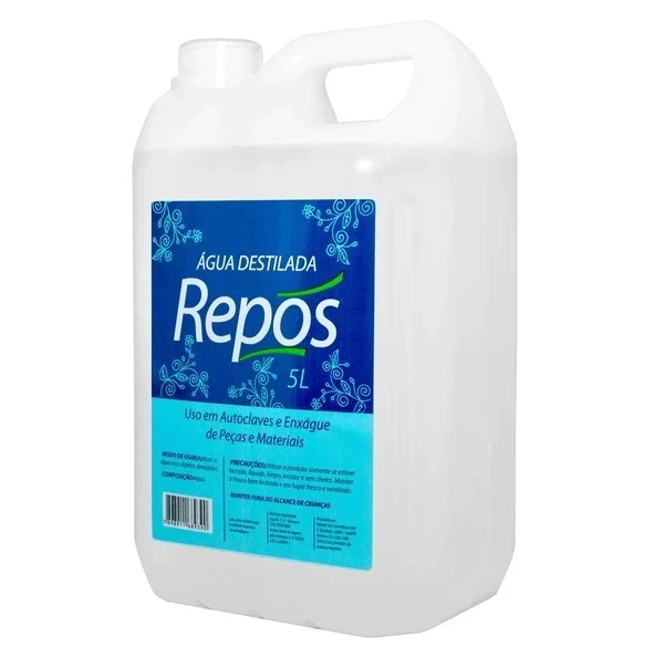 Água Desmineralizada Radiador Repos 4,9 Litros – 100% Segura para Equipamentos | Não Inflamável