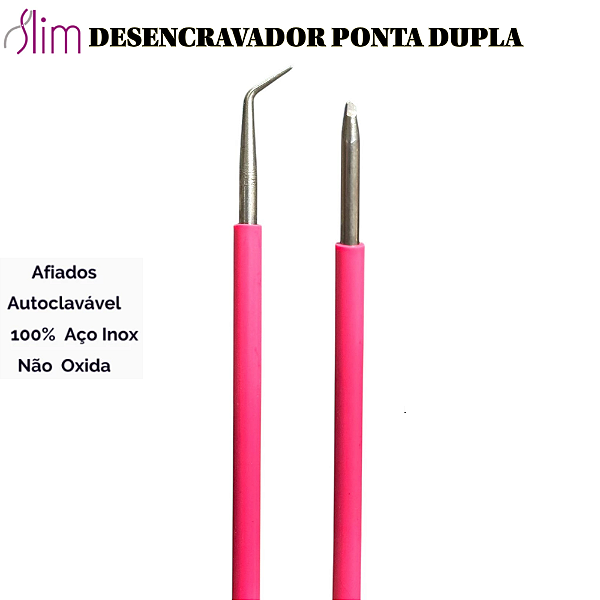 Desencravador Ponta Dupla emborrachada manicure Açox inox - Ref 102