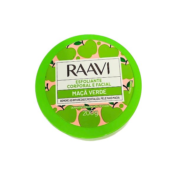 Esfoliante Corporal e Facial Maça Verde | Raavi | Remove as Impurezas e Revitaliza