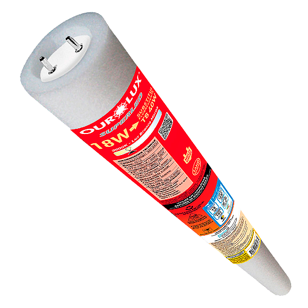 Lâmpada Superled Tubular T8 18W com Driver bivolt 3000K.