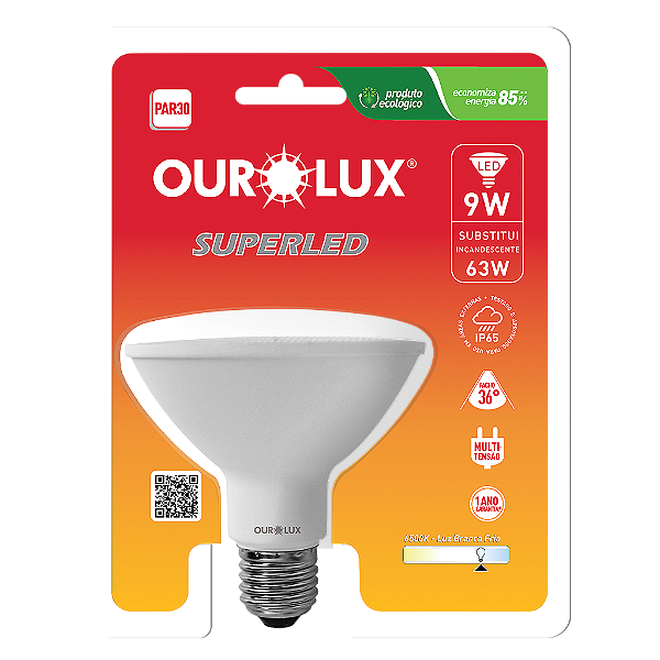 Lâmpada Superled PAR30 9W bivolt 3000K IP65 36º S.
