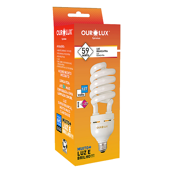 Lâmpada Fluorescente Spiralux 59W 127V 6400K E27.