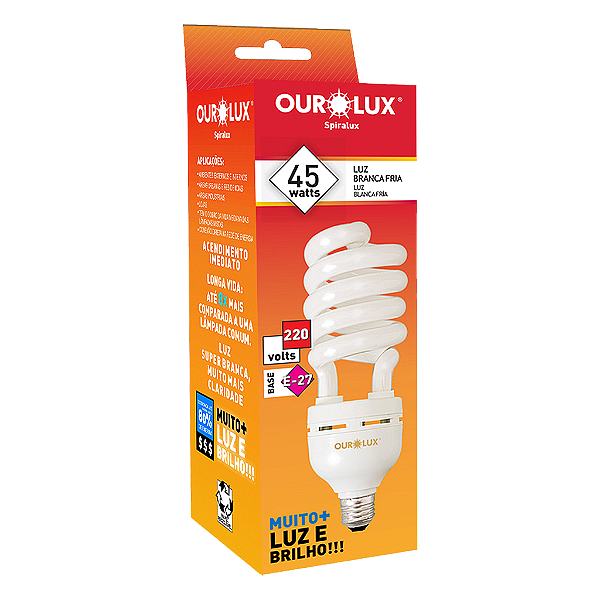 Lâmpada Fluorescente Spiralux 45W 220V 6400K.