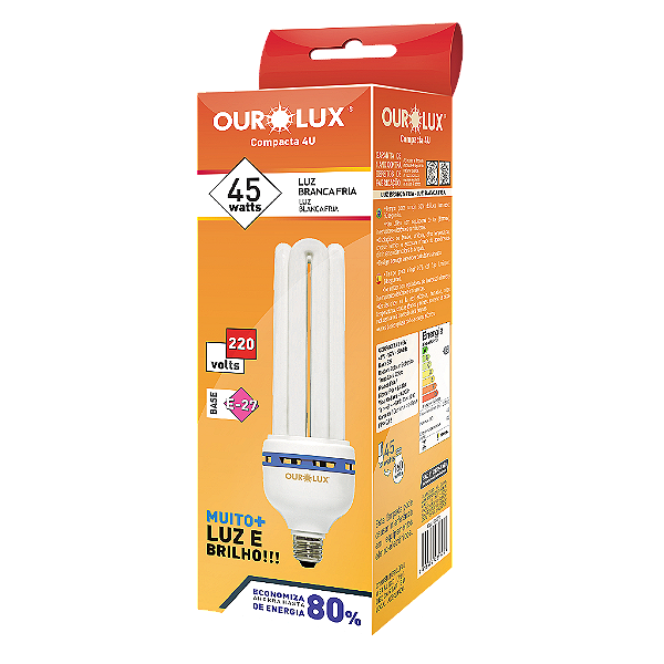 Lâmpada Fluorescente 4U 45W 220V 6400K.