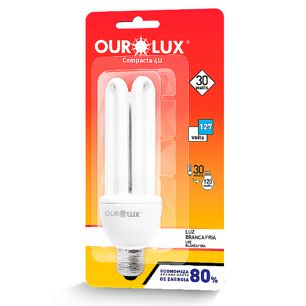 Lâmpada Fluorescente 4U 30W 127V 6400K.