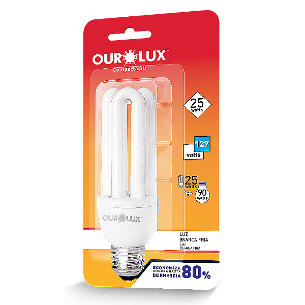 Lâmpada Fluorescente 3U 25W 127V 6400K.