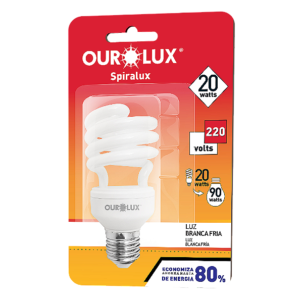Lâmpada Fluorescente Spiralux 20W 220V 6400K.
