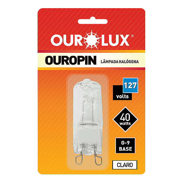 Lâmpada Halógena Ouropin G9 40W 127V Clara.