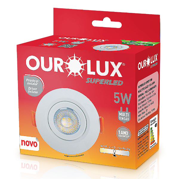 Superled Mini Spot 5W 4000K redondo bivolt.