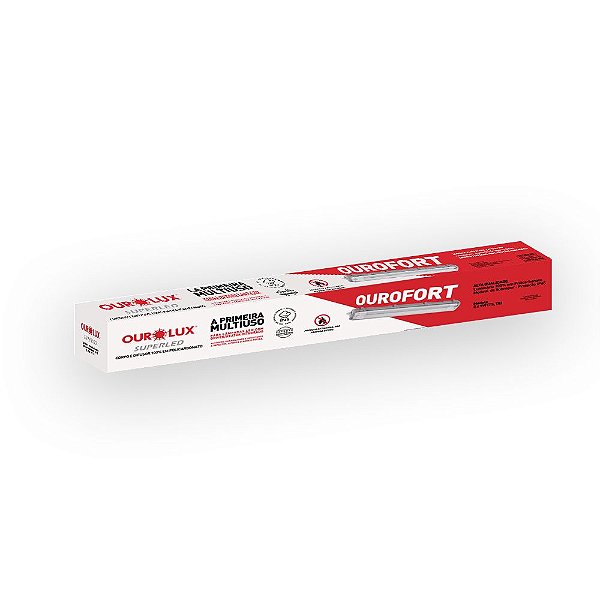 Luminária Hermética Ourofort IP65 LED 2X9W para T5 e T8.