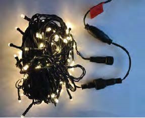 Pisca de Natal 100 Leds Branco Quente 8 Funções fio verde conector macho e fêmea 10 Metros 220V.