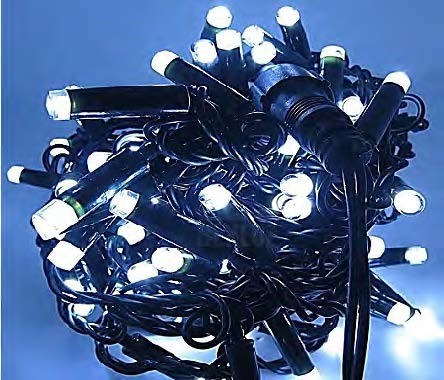 Pisca de Natal 300 Leds Branco Frio 8 Funções fio verde conector macho e fêmea 30 Metros 220V.