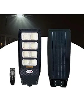 Luminária LED Pública 400W Solar IP66 INMETRO com controle e sensor.