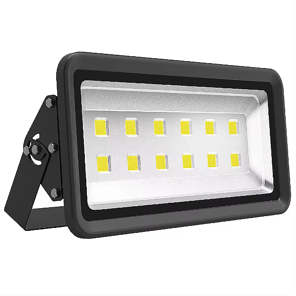 Refletor LED COB 600W Preto 6500K branco frio IP66 bivolt.